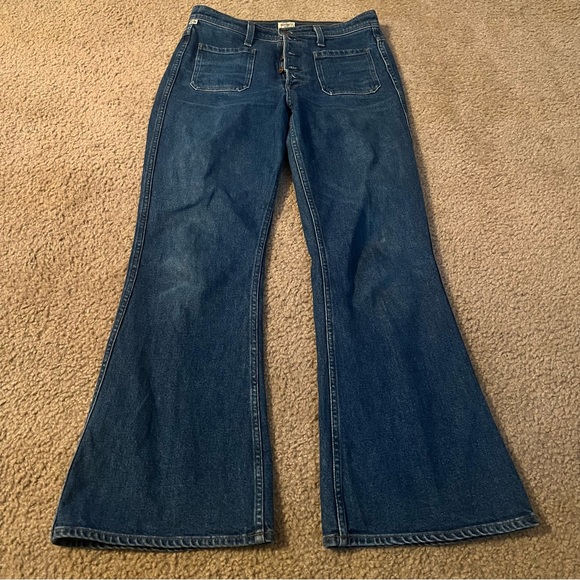 Citizens Of Humanity Maisie Ultra High Rise Patch Flare Jeans In Zenith - Picture 2 of 5